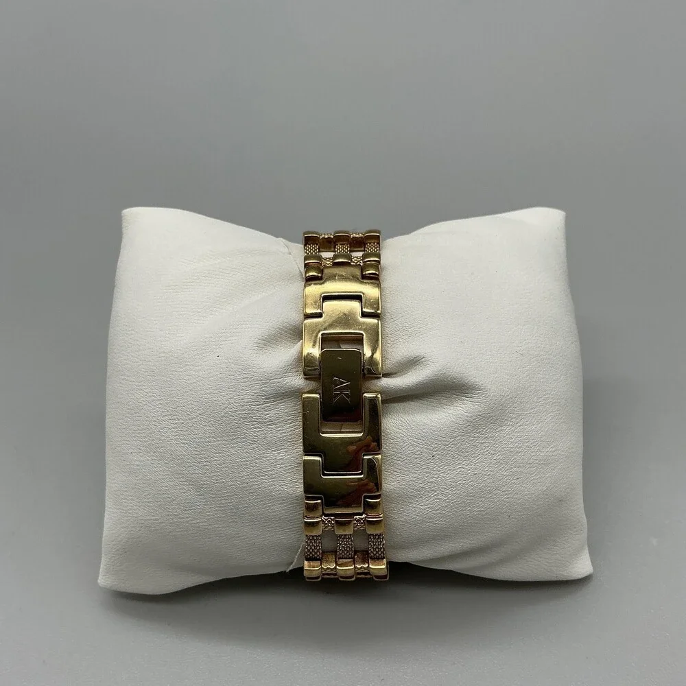 Anne Klein Diamond Womens Watch 21mm Champagne Dial Gold Tone New Battery 6.75